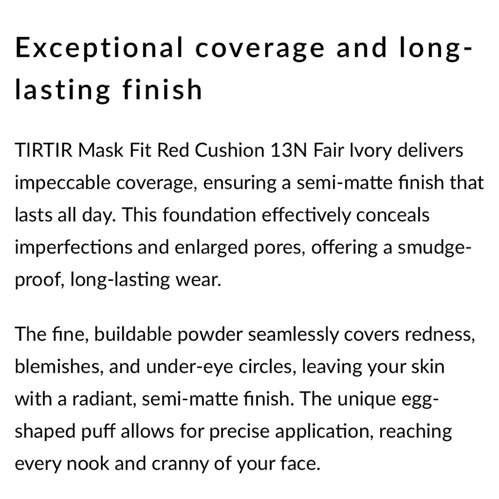 TIRTIR 13N FAIR IVORY Mask Fit Red Cushion Foundation | NEW | K-Beauty - Picture 9 of 15